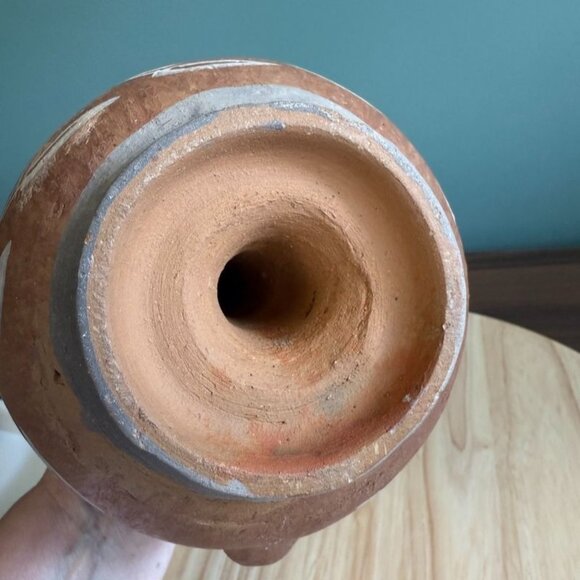 Vintage Peruvian Quinua Vessel Pitcher Zoomorphic Rustic Jug Red Clay Pottery P - Picture 8 of 10